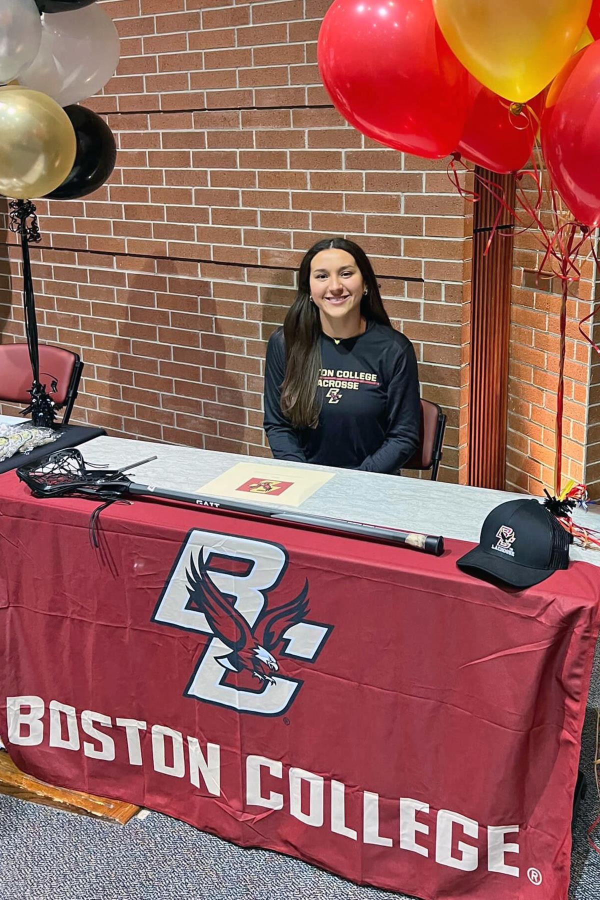 Cypress Woods High School senior Alexandra Hall signed her letter of intent to play lacrosse at Boston College.
